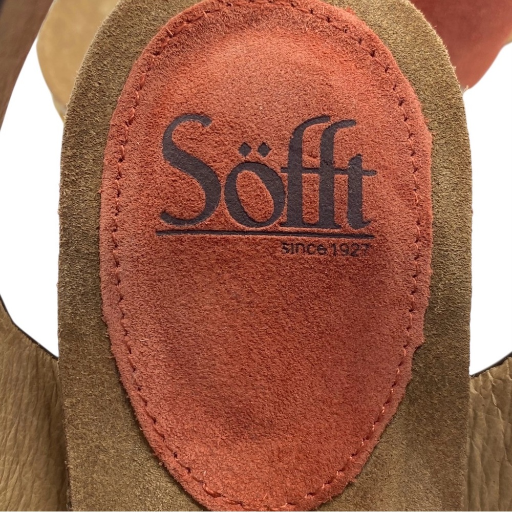 Sofft Womens Shoes Casidy Wedge Sandals 9.5 Coral Orange Suede Leather Platform - Picture 9 of 14